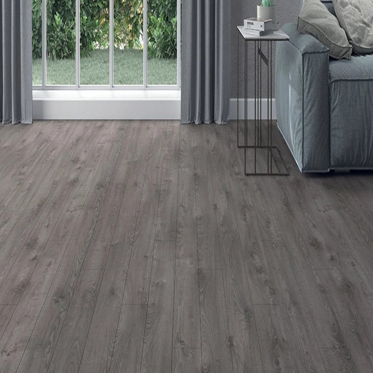 AGT EfftPre Toros PRK901 Wood Effect Click Laminate Flooring - Plank (12mm) For Domestic & Commercial Use Grey Grey 1