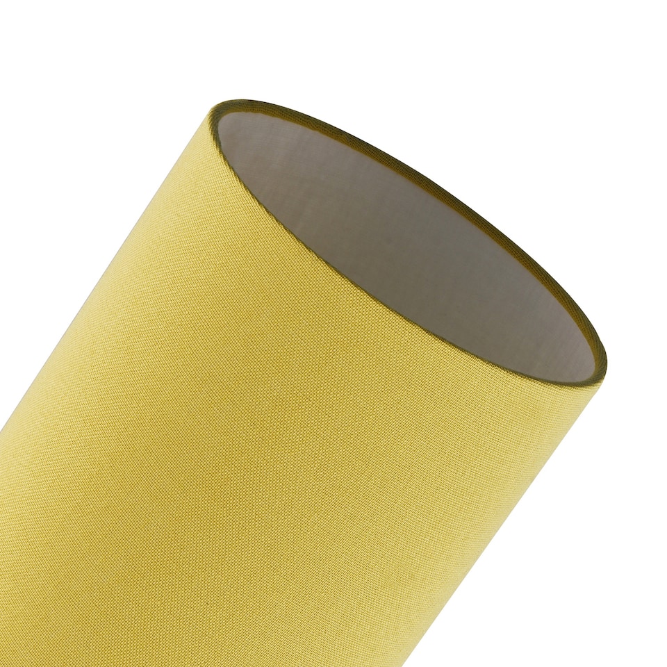 image 1 of Contemporary and Stylish Mustard Ochre Linen Fabric Tall Cylindrical Lampshade | Yellow | 10"