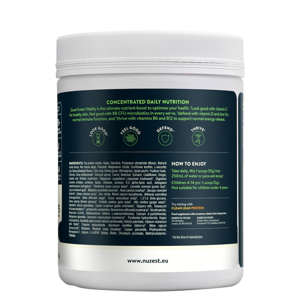 image 1 of Nuzest Good Green Vitality Multivitamin Greens Powder 750g 75 Servings