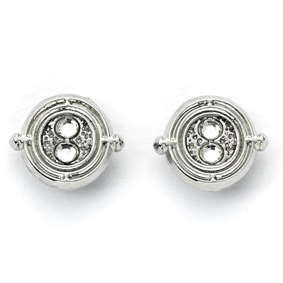 image 1 of Harry Potter Silver Tone Time Turner Stud Earrings
