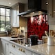 image 2 of Red Leopard Print Splash Back | White