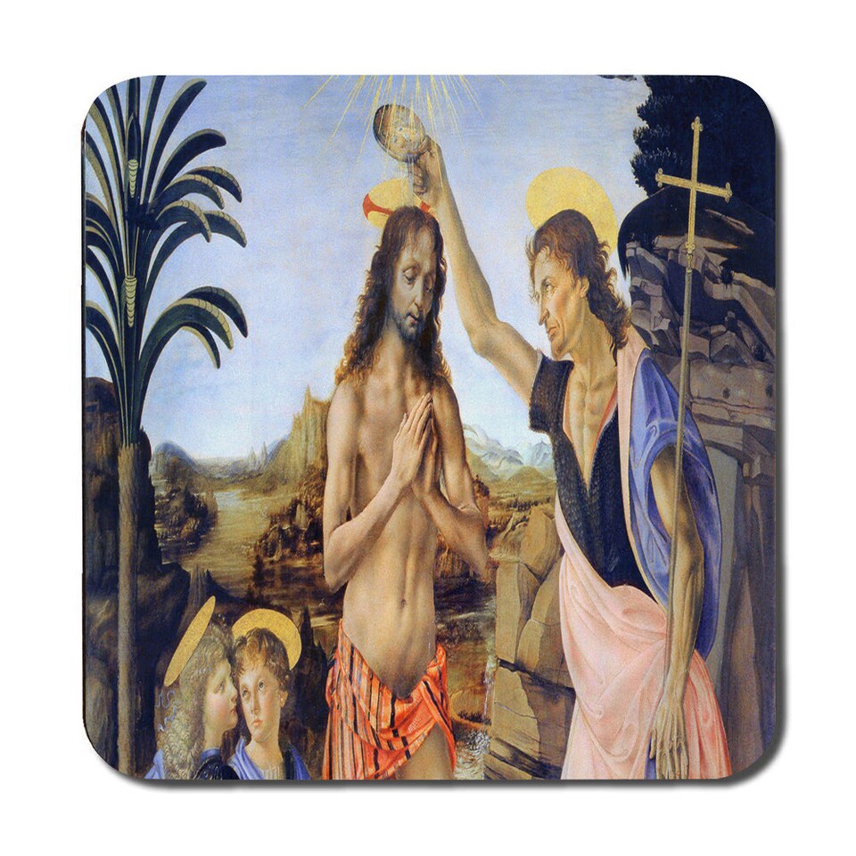 image 1 of Baptism Of Christ Placemat And Coaster Set With Classic Art Print