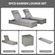 image 4 of Outsunny 3 PCS Outdoor Rattan Lounger Table Sectional Conversation Furniture Set
