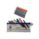 image 1 of Stationery Filled Blue Zip 13x5" Pencil Case with Colouring Pencils