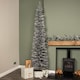 image 2 of 8ft (2.4m) Grey Artificial Pencil Christmas Tree With Green Metal Stand and 460 Tips