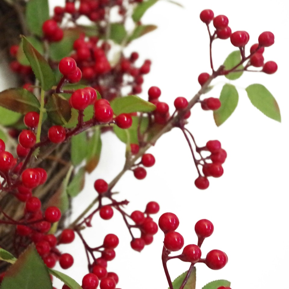 image 1 of Christmas Natural Look Red Berry Floristry Wreath 60cm 24 inch Large Luxury Botanik