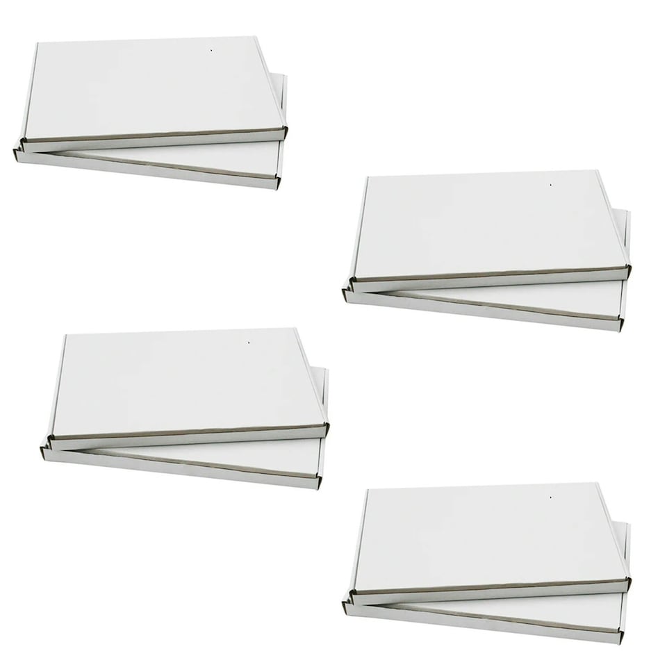 image 1 of 100 x White Small Single Wall Die Cut Packing Shipping Boxes C4 White
