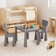 image 4 of COSTWAY Kids Table and 2 Chairs Set Children Play Table Grey