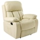 image 1 of Chester Bonded Leather Manual Recliner Chair with Heat And Massage (Cream)