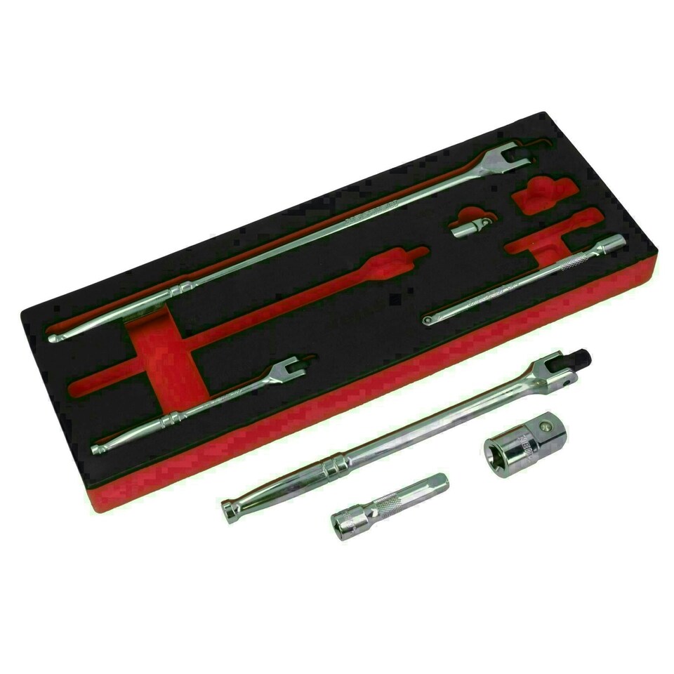 image 1 of 1/4in 3/8in + 1/2in Drive Breaker Bars + Extensions + Step Up Socket Adaptors