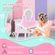 image 3 of HOMCOM Kids Dressing Table Girls Pink Wooden Kids Dressing Table & Stool Make Up Desk Chair Toys Fairy Dresser Play Set w Mirror