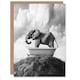image 1 of Elephant in Bathtub on a Hill Black White Surreal Birthday Greeting Card