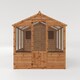 image 2 of 10 x 6 Feet Traditional Apex Greenhouse/Shed Combo - Timber - L304.1 x W201 x H205.9 cm - Brown Brown
