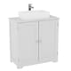 image 10 of Bath Vida Priano 2 Door Under Sink Freestanding Bathroom Cabinet, White | White | 1