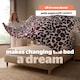 image 4 of Silentnight Coverless Duvet and Pillowcase Set, Leaf Print | Purple | Berry | Double
