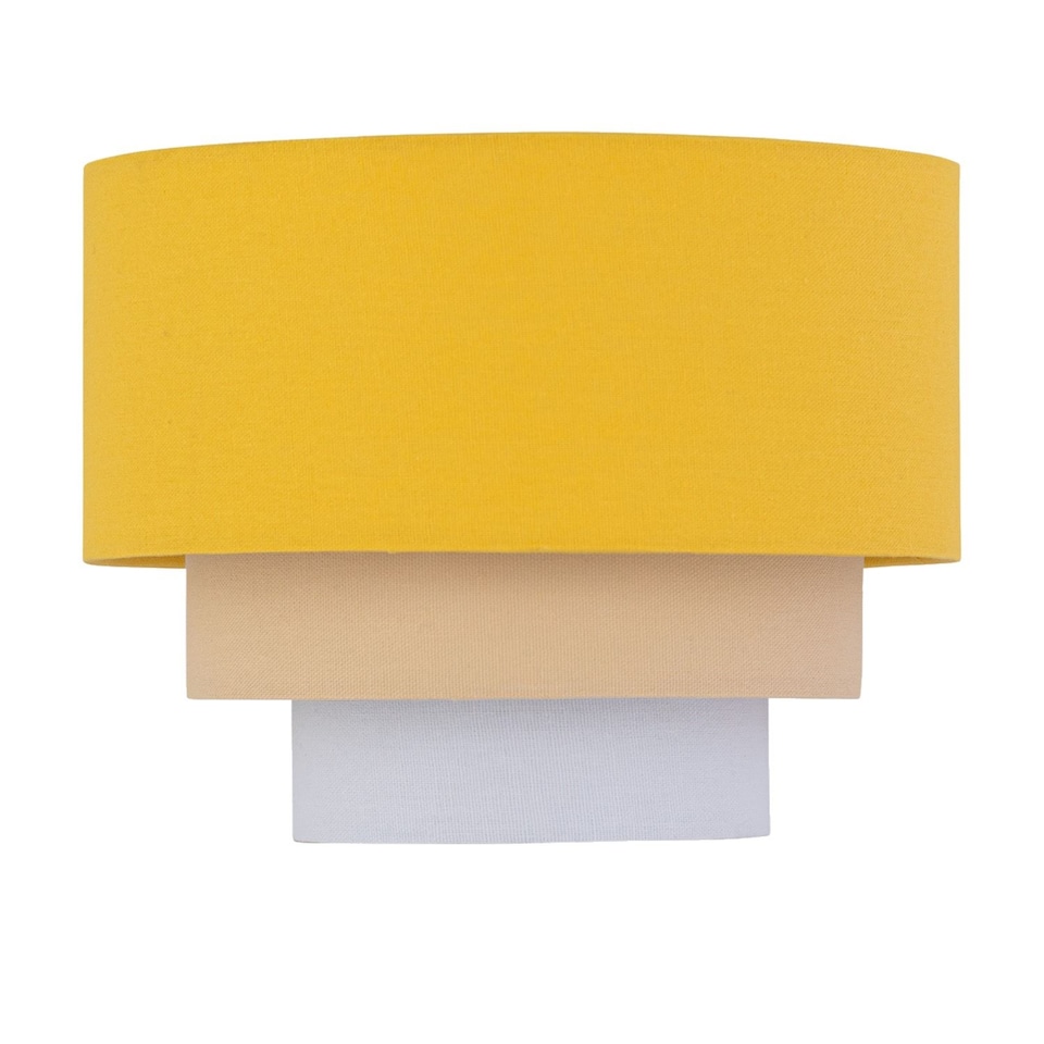 image 1 of Set of 2 Gabi - Ochre Ombre Linen 22cm Table Lamp Shades | Yellow | Medium | 2