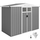 image 6 of Outsunny 8 x 4 ft Garden Storage Shed, Outdoor Metal Shed, Light Grey Grey | Light Grey