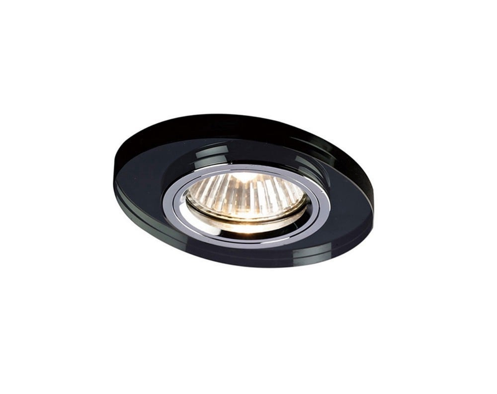 Crystal Recessed Downlight Oval RIM ONLY Black, Requires 100035310 To Complete The Item