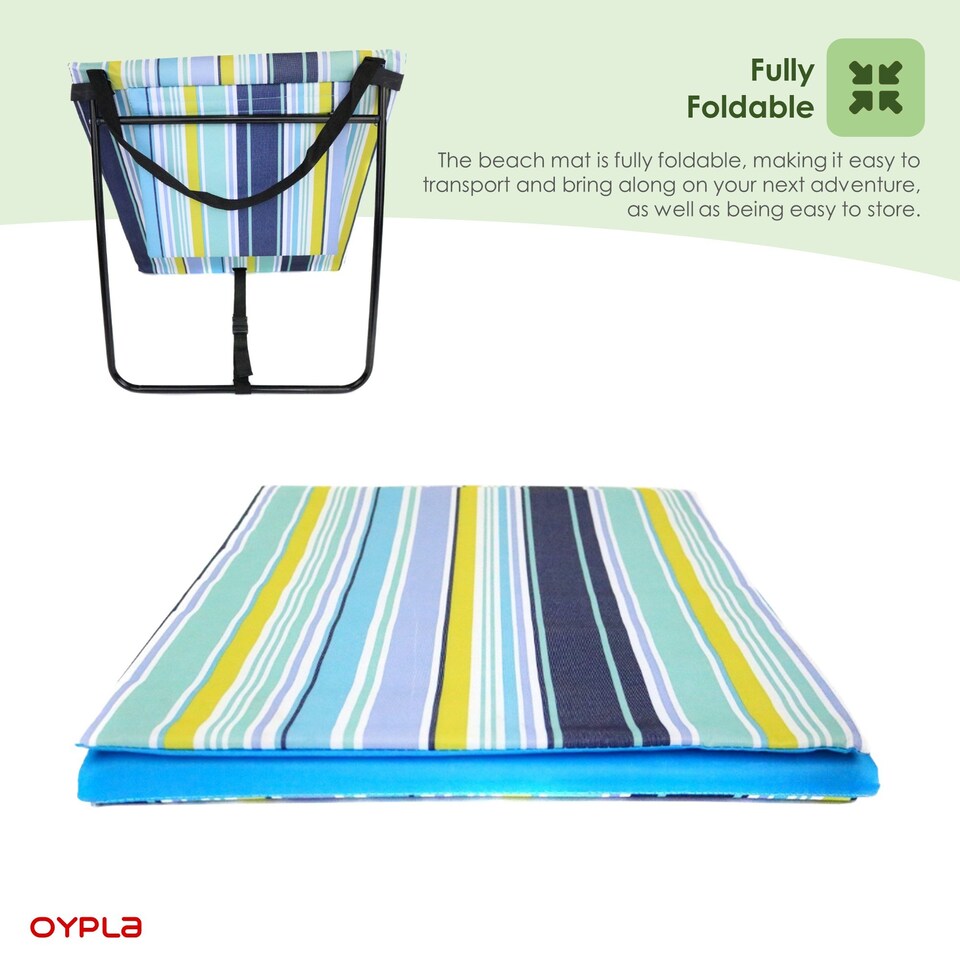 image 1 of Portable Beach Mat Folding Chair Sun Lounger Outdoor Camping | Multi