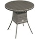 image 1 of Outsunny Outdoor PE Rattan Dining Table w/ Wood-plastic Composite Top, Grey