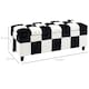 image 3 of HOMCOM Storage Ottoman, Storage Bench with Wood Legs, Footstool, Footrest with Velvet Surface for Bedroom, Hallway, Living Room, 114 x 47 x 47 cm, White and Black