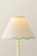 image 4 of ValueLights Florie Natural Small Taper Lamp Shade Scallop Green Trim | Green