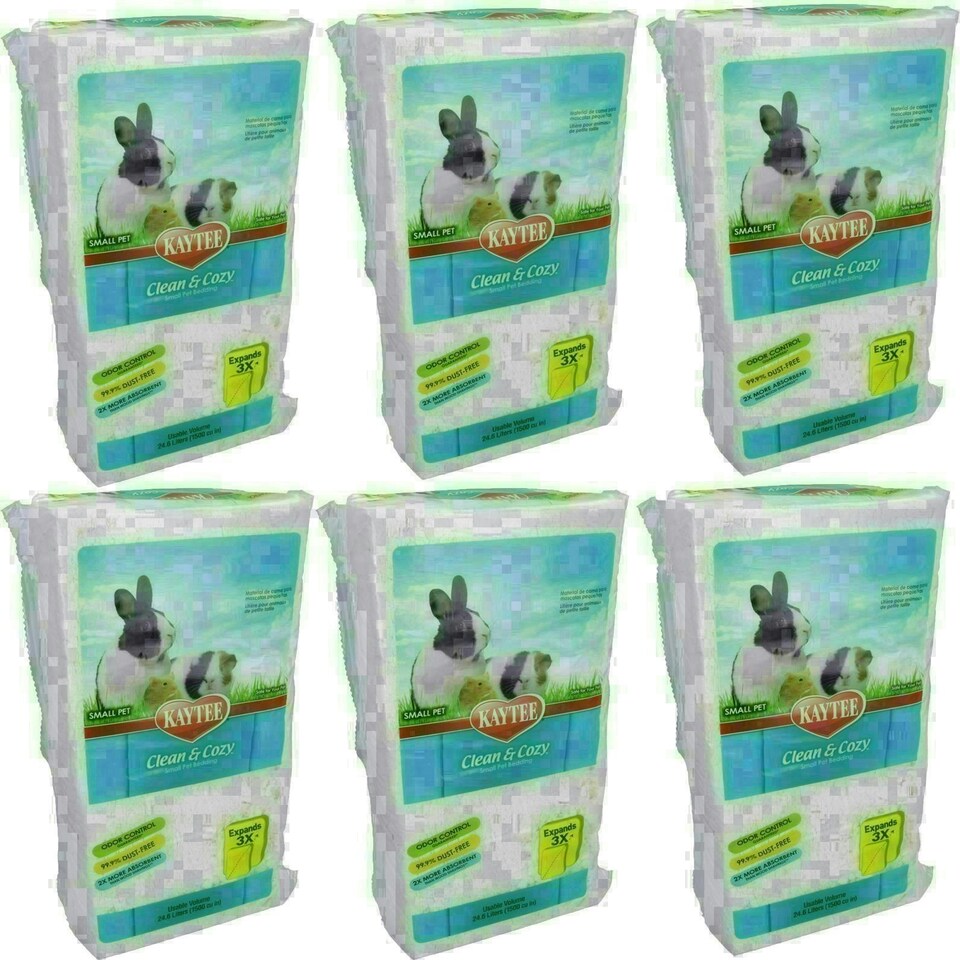 image 1 of 6PK 24.6L White Clean & Cozy Small Animals Bedding 99% Dust Free Odor Control