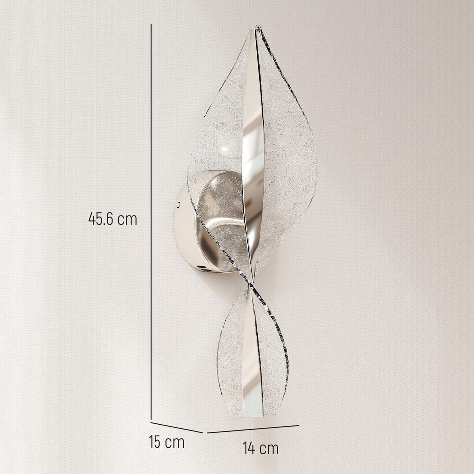 image 1 of HOMCOM Led Wall Lamp 2 Pack, 13W Modern Indoor Spiral Wall Light, Colour Temperature Adjustable 3000K4000K6500K, for Bedroom, Living Room, Hallway, Stairs, Silver Tone