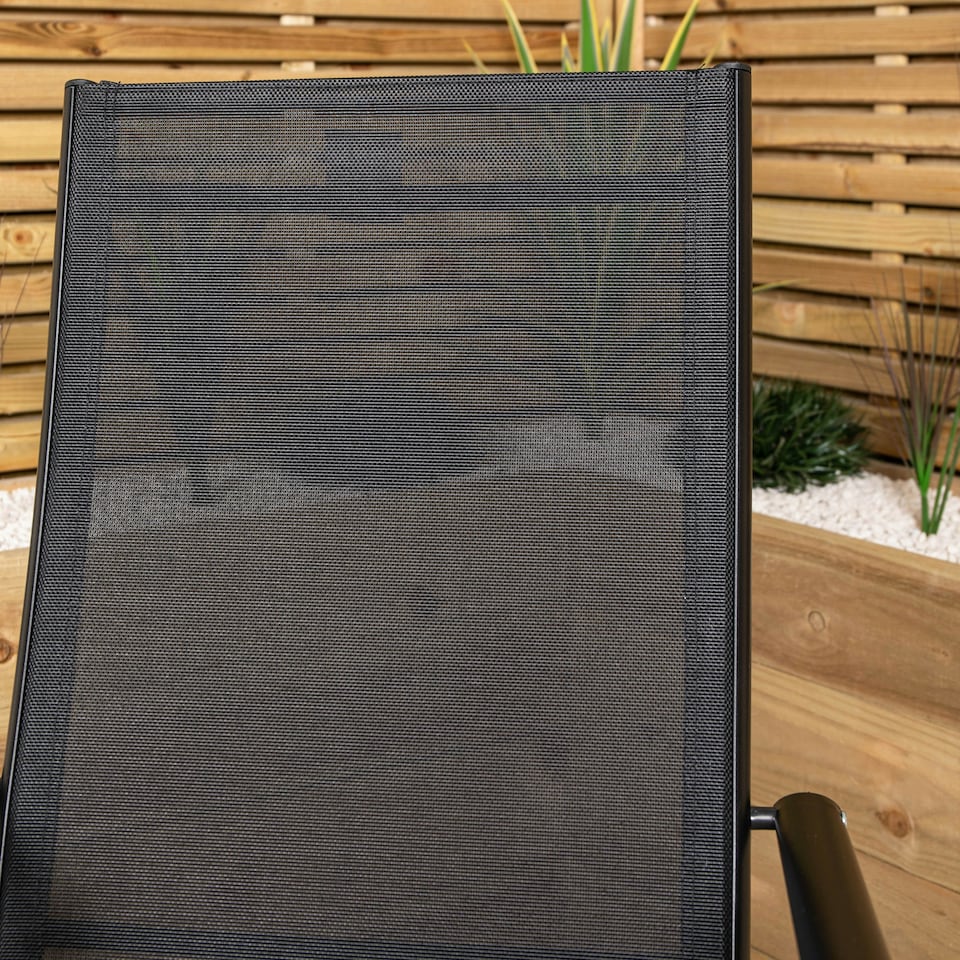 image 1 of Outdoor Garden Patio Multi Position Reclining Folding Chair in Black