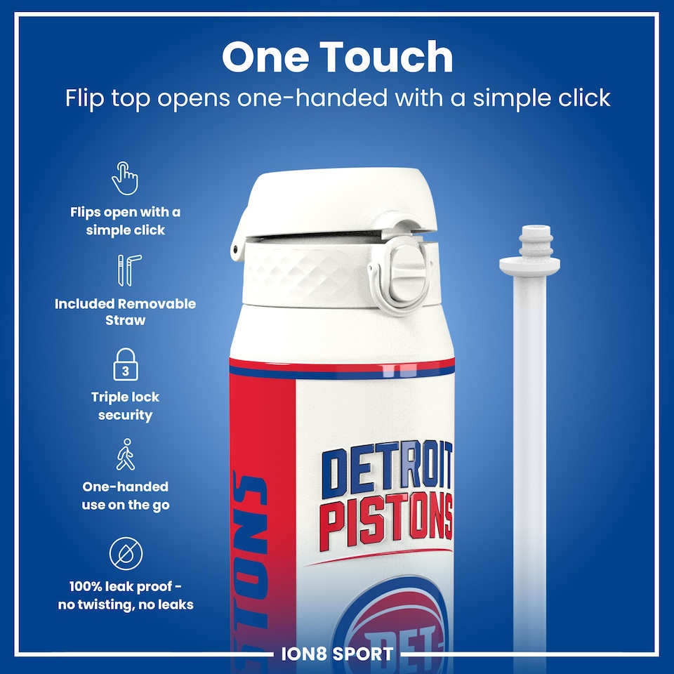 image 1 of NBA x Sport, Insulated Bottle, NBA GameDay, 750ml (24oz) | White | NBA GameDay Detroit Pistons | One Size