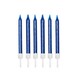 image 2 of Anniversary House Glitter Candles Navy with Holders Pack of 12