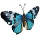 image 3 of Medium Metal Blue Butterfly Wall Art Garden/Home Ornament 21.5 X 33.5CM