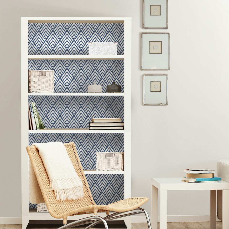 image 1 of NuWallpaper NU1701 Arrowhead Peel & Stick Wallpaper, Deep Blue Multi