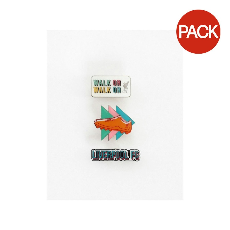 image 1 of Liverpool FC Enamel Badge (Pack of 3) - Green/Orange/Pink - One Size