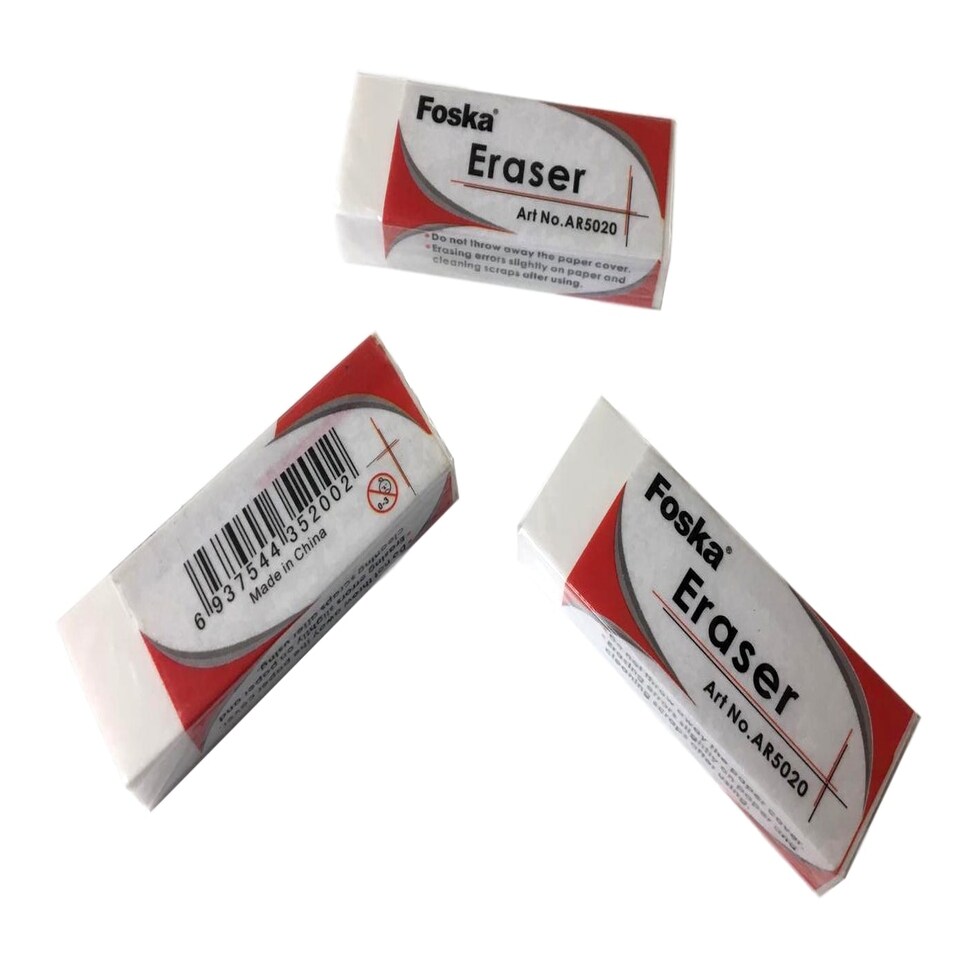 image 1 of Pack of 20 White Erasers