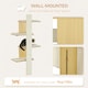 image 2 of PawHut Cat Wall Furniture 4-Layer Wall Mounted Shelf with Cushions Oak Tone