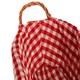 image 5 of Red Gingham Lining Oblong Willow Basket Red
