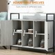 image 4 of HOMCOM Modern Sideboard Storage Cabinet with Adjustable Shelves Light Grey Grey | Black