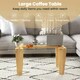 image 8 of COSTWAY Rectangle Coffee Table Tempered Glass Top Center Table Brown