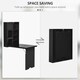 image 5 of HOMCOM Multi-Functional Folding Wall-Mounted Drop-Leaf Table w/Chalkboard Shelf