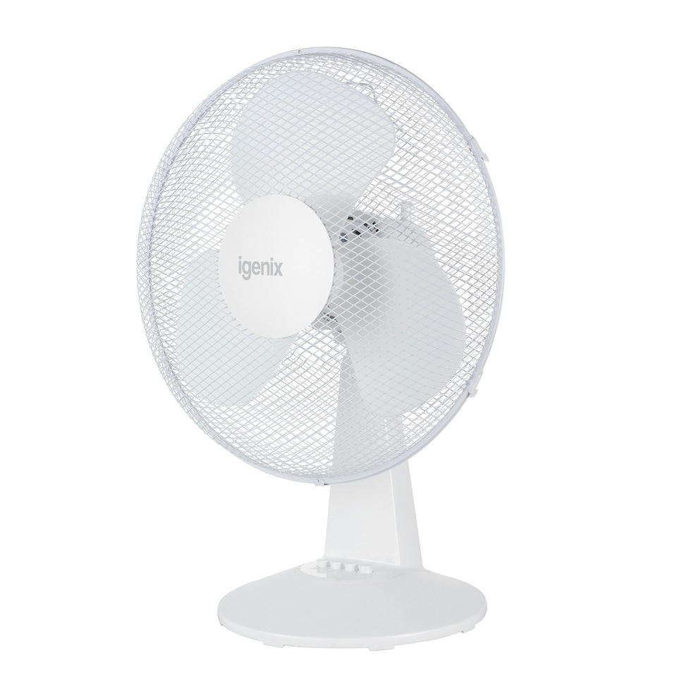 image 1 of Igenix DF1610 Portable Desk Fan, 16 Inch, 3 Speed, White