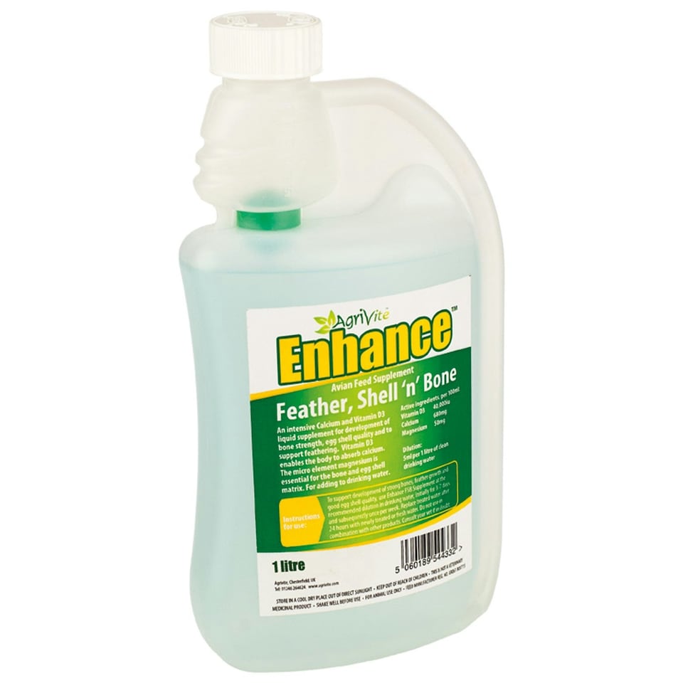 Agrivite Chicken Lickin' Enhance Feather, Shell 'N' Bone Supplement - 1L
