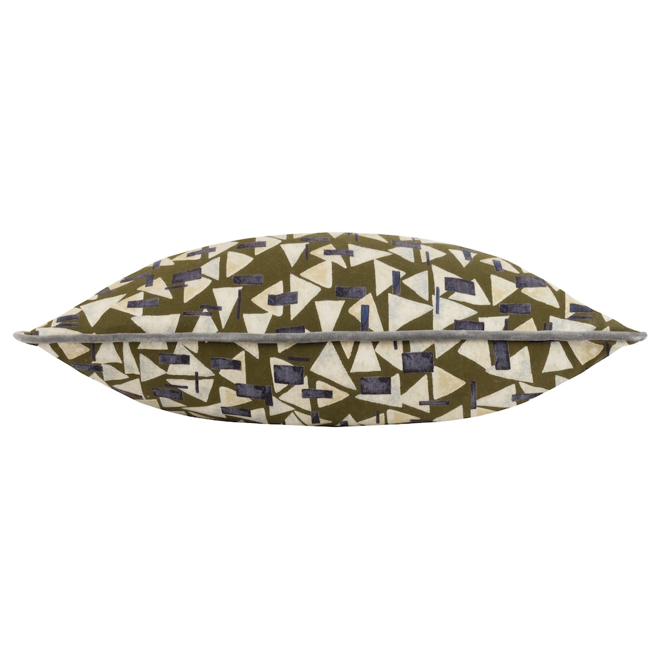 image 1 of Hoem City Geometric Piped Cushion, Multicolour, 30 x 60cm