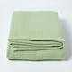 image 2 of Homescapes Organic Cotton Waffle Blanket/ Throw Sage Green - 280 x 230 cm | Green
