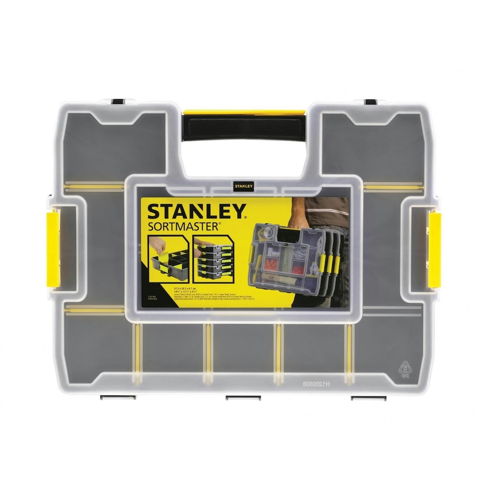 image 1 of Stanley Hand Tools Sortmaster Junior Stackable Organiser - Multi Colour - Single Multi