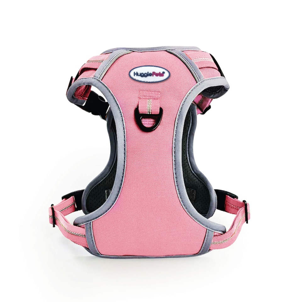 image 1 of HugglePets Activity & Travel Dog Harness Pink | S