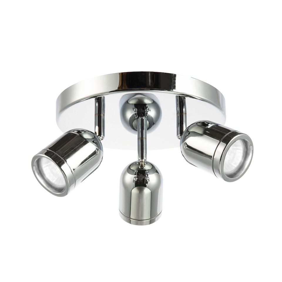 image 1 of Modern Triple Spot IP44 Bathroom Chrome Ceiling Light with Adjustable Heads | Chrome