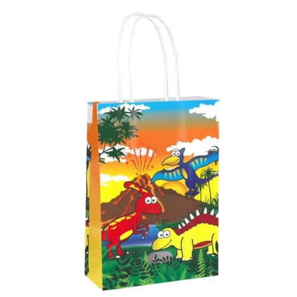 Dinosaur Paper Bag With Handles 21cm