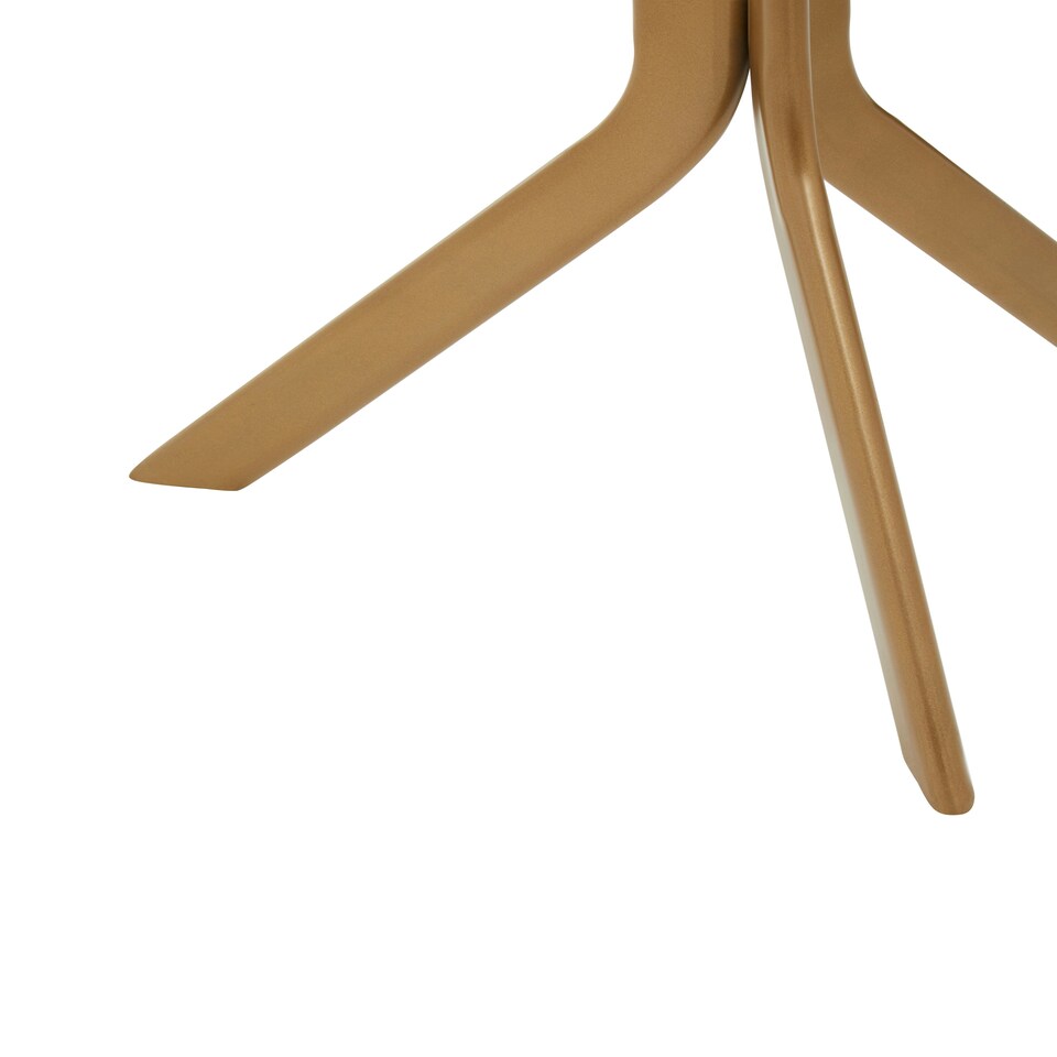 image 1 of Interiors by Premier Round Black Marble Side Table, Sleek Black Marble Top with Gold Tripod Iron Base, Geometric Accent Table Gold