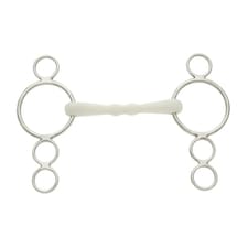 Lorina Horse 3 Ring Gag Bit - Silver - 6in